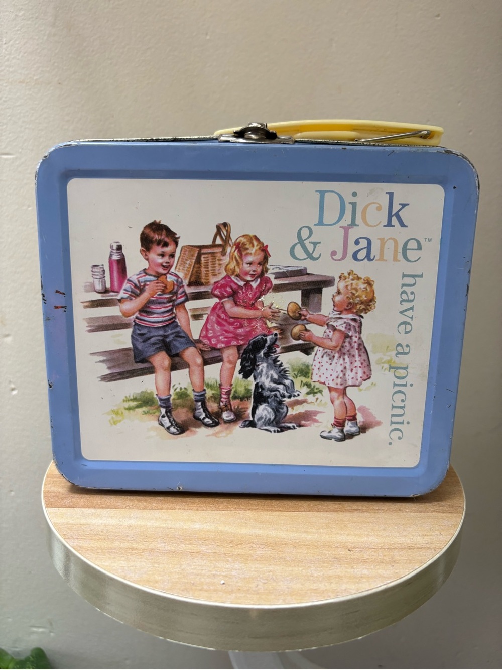 Barnes & Noble Dick & Jane Blue Picnic Metal Lunch Box